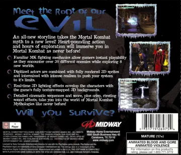 Mortal Kombat Mythologies - Sub-Zero (US) box cover back